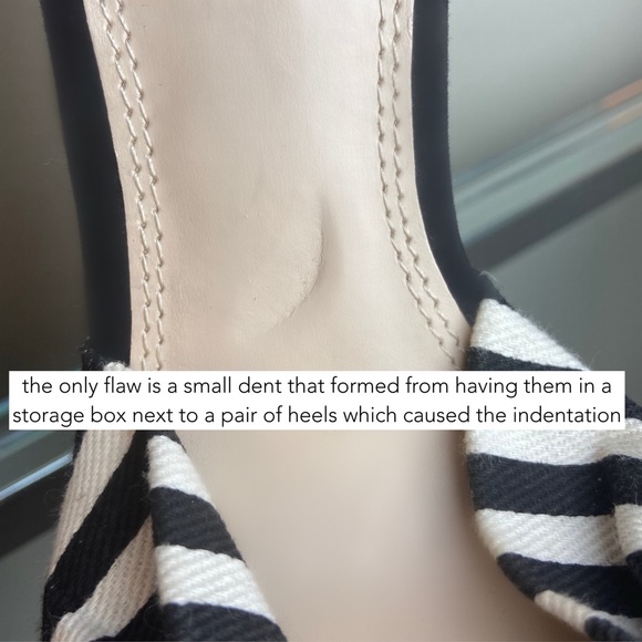 NWOT Shoemint Open Toe Striped Cork Platform Wedges Lace Up Ties Black White 5.5 - Picture 14 of 16